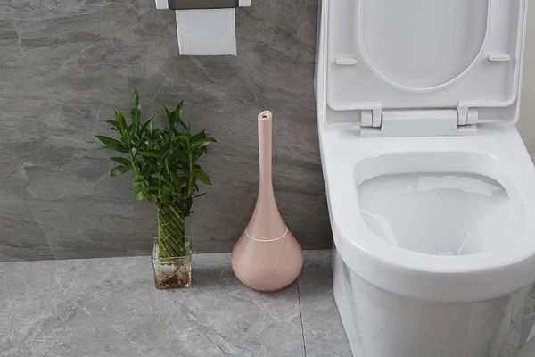 2 in 1 Plastic Cleaning Brush Toilet Brush with Holder Look Like Flower Pot (Medium, Multicolour) 